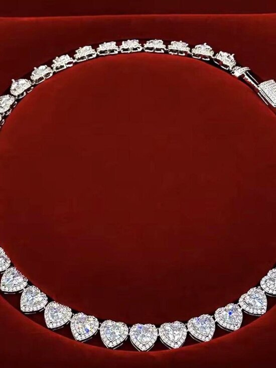 Accessories - Iced Out Heart gold Tennis Necklace 16inch